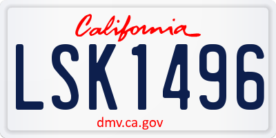 CA license plate LSK1496