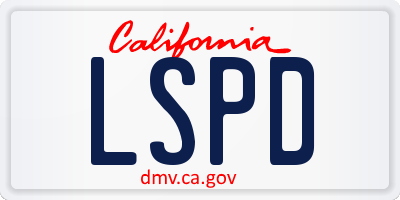 CA license plate LSPD