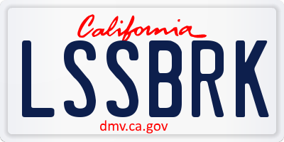 CA license plate LSSBRK