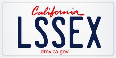 CA license plate LSSEX