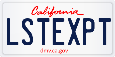 CA license plate LSTEXPT