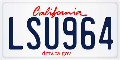 CA license plate LSU964