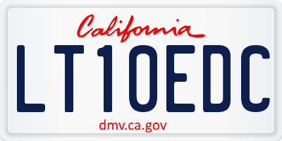 CA license plate LT10EDC