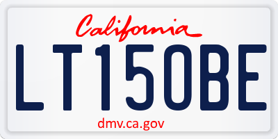 CA license plate LT15OBE