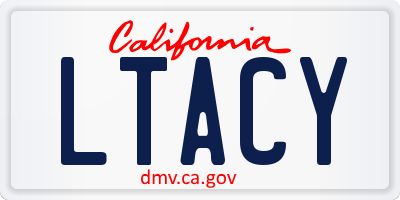 CA license plate LTACY