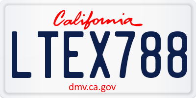 CA license plate LTEX788