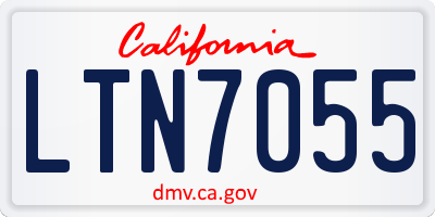 CA license plate LTN7055