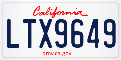 CA license plate LTX9649