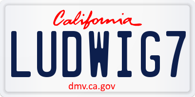 CA license plate LUDWIG7