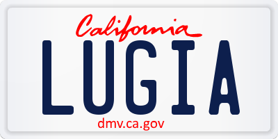 CA license plate LUGIA