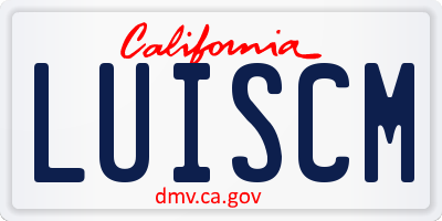 CA license plate LUISCM