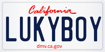 CA license plate LUKYBOY