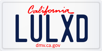 CA license plate LULXD