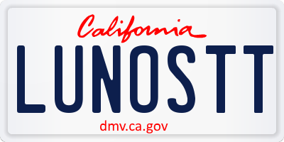 CA license plate LUNOSTT