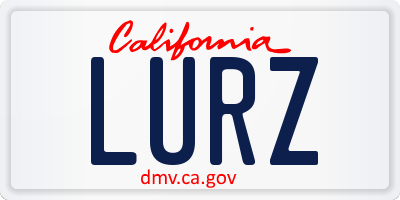 CA license plate LURZ