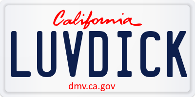 CA license plate LUVDICK