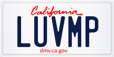 CA license plate LUVMP