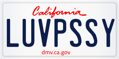 CA license plate LUVPSSY