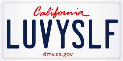 CA license plate LUVYSLF