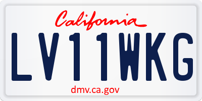 CA license plate LV11WKG