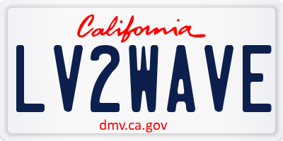 CA license plate LV2WAVE