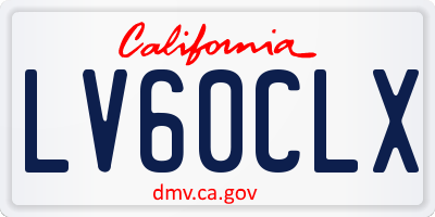 CA license plate LV60CLX