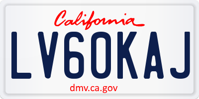 CA license plate LV60KAJ