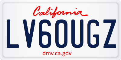 CA license plate LV60UGZ