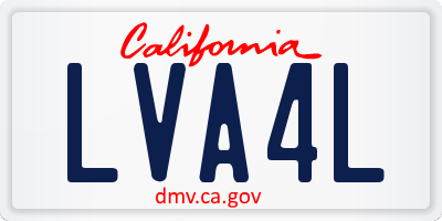 CA license plate LVA4L