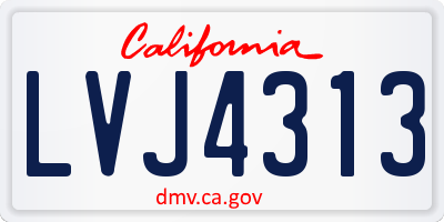 CA license plate LVJ4313