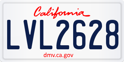 CA license plate LVL2628