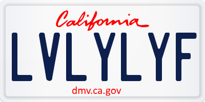 CA license plate LVLYLYF