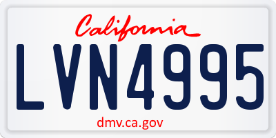 CA license plate LVN4995