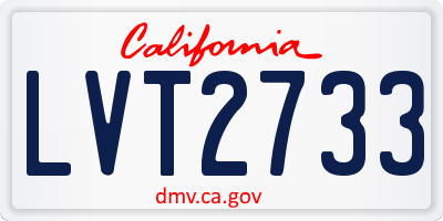 CA license plate LVT2733