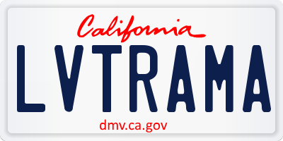 CA license plate LVTRAMA