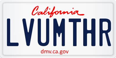 CA license plate LVUMTHR