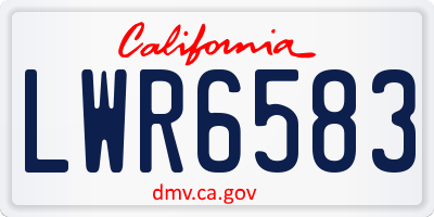 CA license plate LWR6583