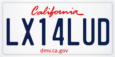 CA license plate LX14LUD