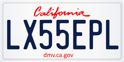 CA license plate LX55EPL