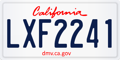 CA license plate LXF2241