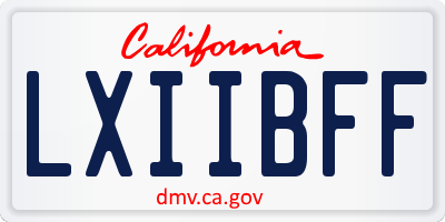 CA license plate LXIIBFF