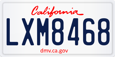 CA license plate LXM8468