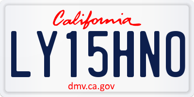 CA license plate LY15HNO