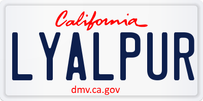 CA license plate LYALPUR