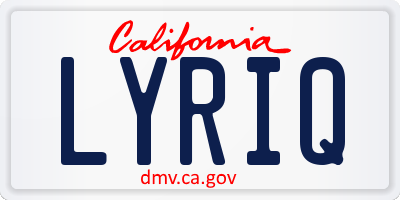 CA license plate LYRIQ