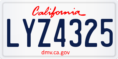 CA license plate LYZ4325