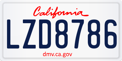 CA license plate LZD8786