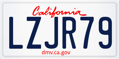 CA license plate LZJR79