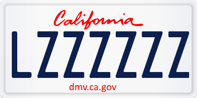 CA license plate LZZZZZZ