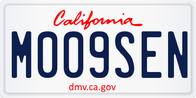 CA license plate M009SEN